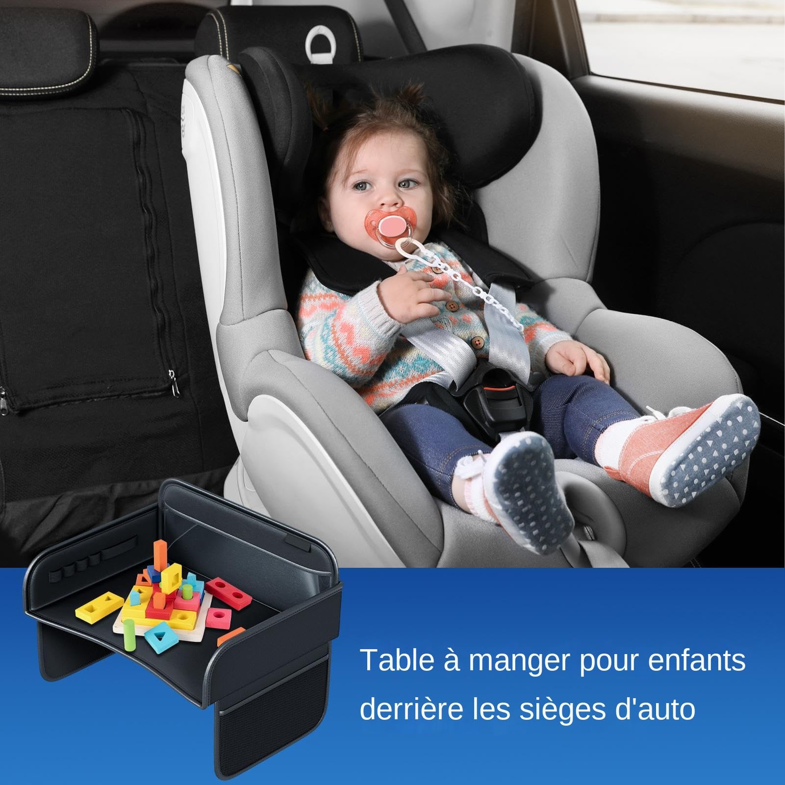 Plateau De Voiture Pour | Tablette De Voyage En Cuir PU Pour Siège Auto Enfant,Support Multifonction Organisateur De Bureau Et Tablette De Genou Pour Ordinateur Portable Avec