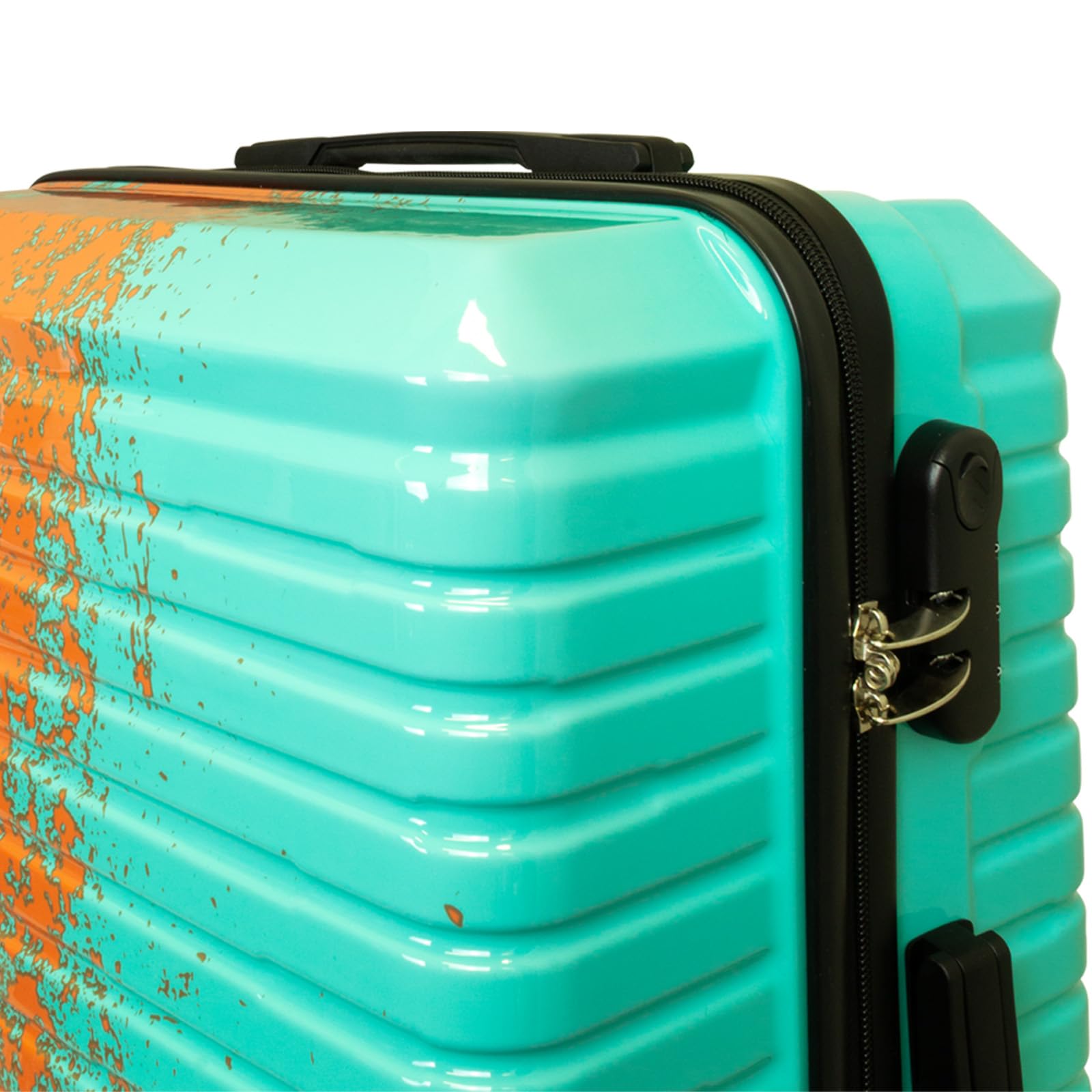 Monopol Reisekoffer und Kofferset 3tlg Hartschale Sierra Trolley (türkis-orange, Koffer - Größe M)