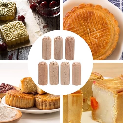 Miniatura 2 de 7 sellos de madera para herramientas de cerámica, de arcilla de madera, sellos de madera de columna, sellos de madera natural, para el día de San