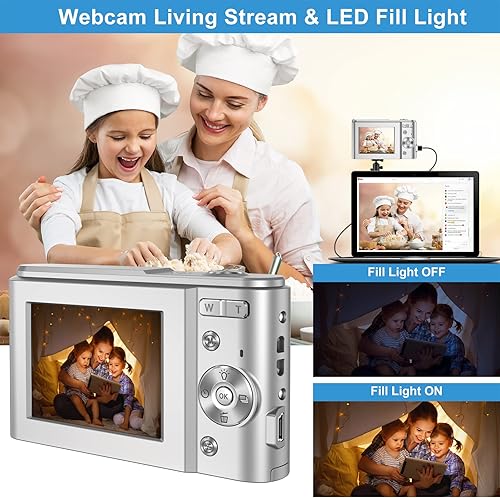 Miniatura 4 de Cámara digital para bebés para niños, adolescentes, niños y niñas, adultos, cámara para niños 1080P 48MP con tarjeta SD de 32 GB, cámara digital