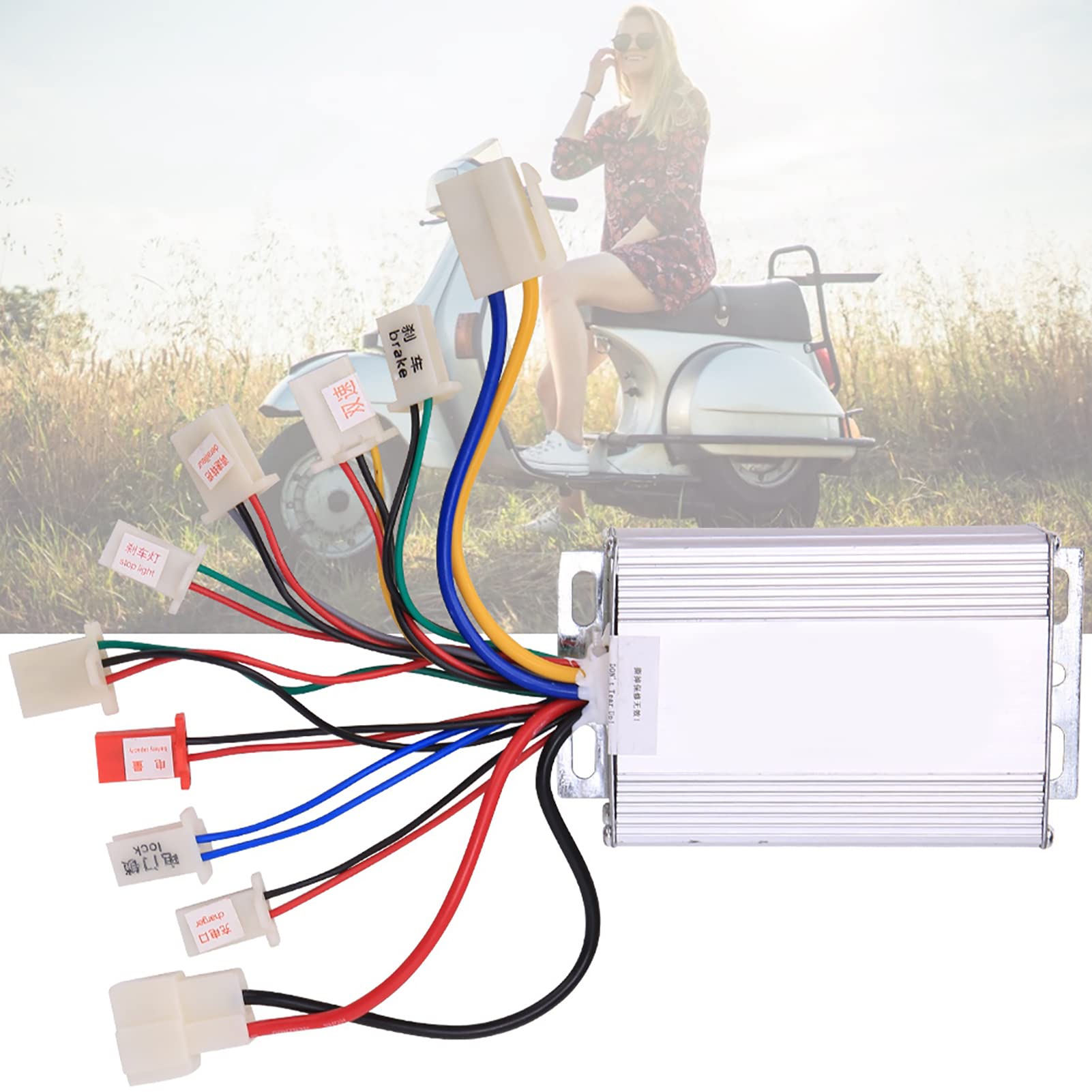 Contrôleur moteur brushed 36V 500W en alliage d'aluminium pour vélo électrique, compatible moteurs DC 180W1000W, refroidissement efficace et installation rapide