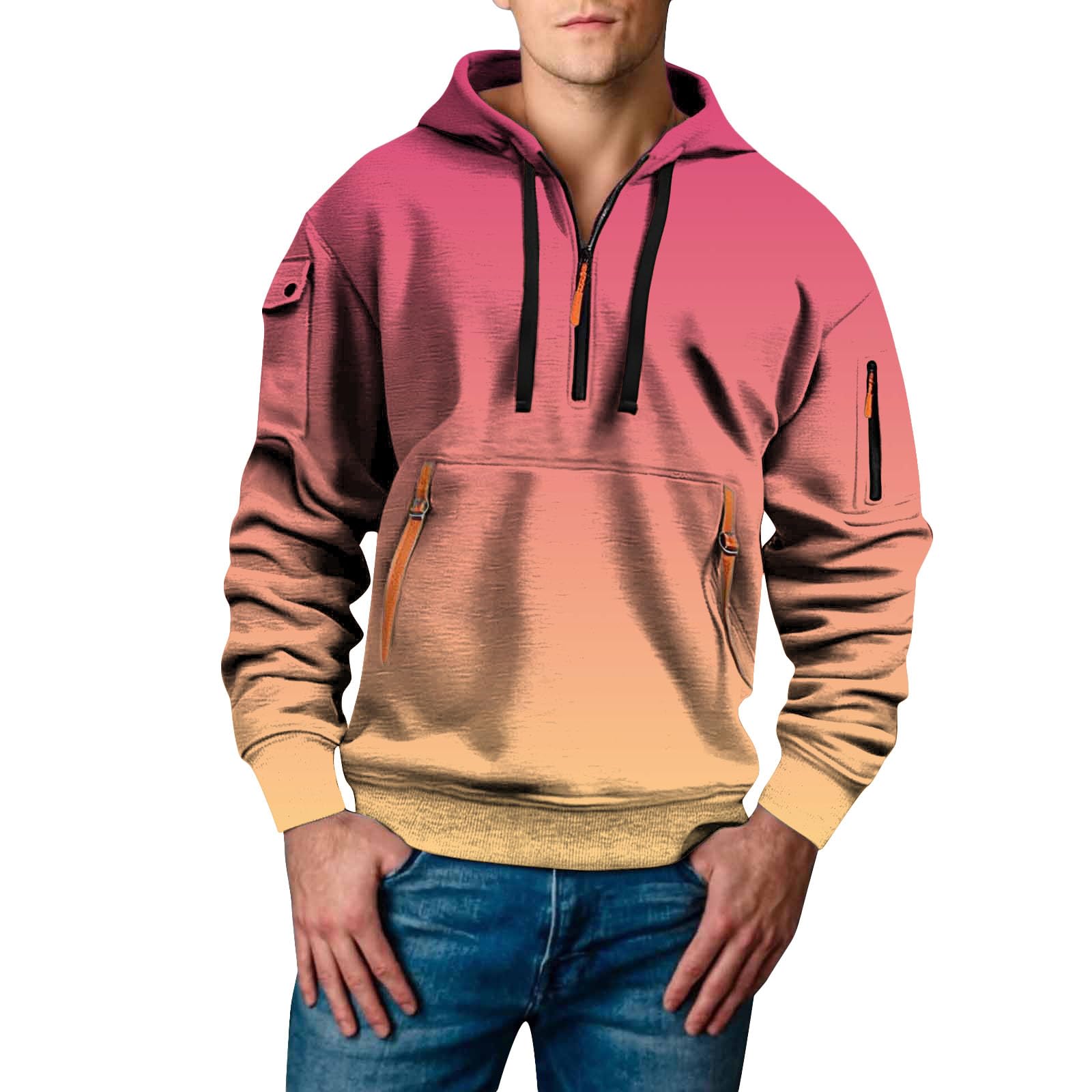 Sudaderas De Hombre Sudadera con Capucha Juvenil Y Moderna para Hombre, Estampado 3D Flores Dinámicas, Otoño E Invierno. Top Deporte (Pink, S) Oversized Gym Ropa Marca Softshell Men's