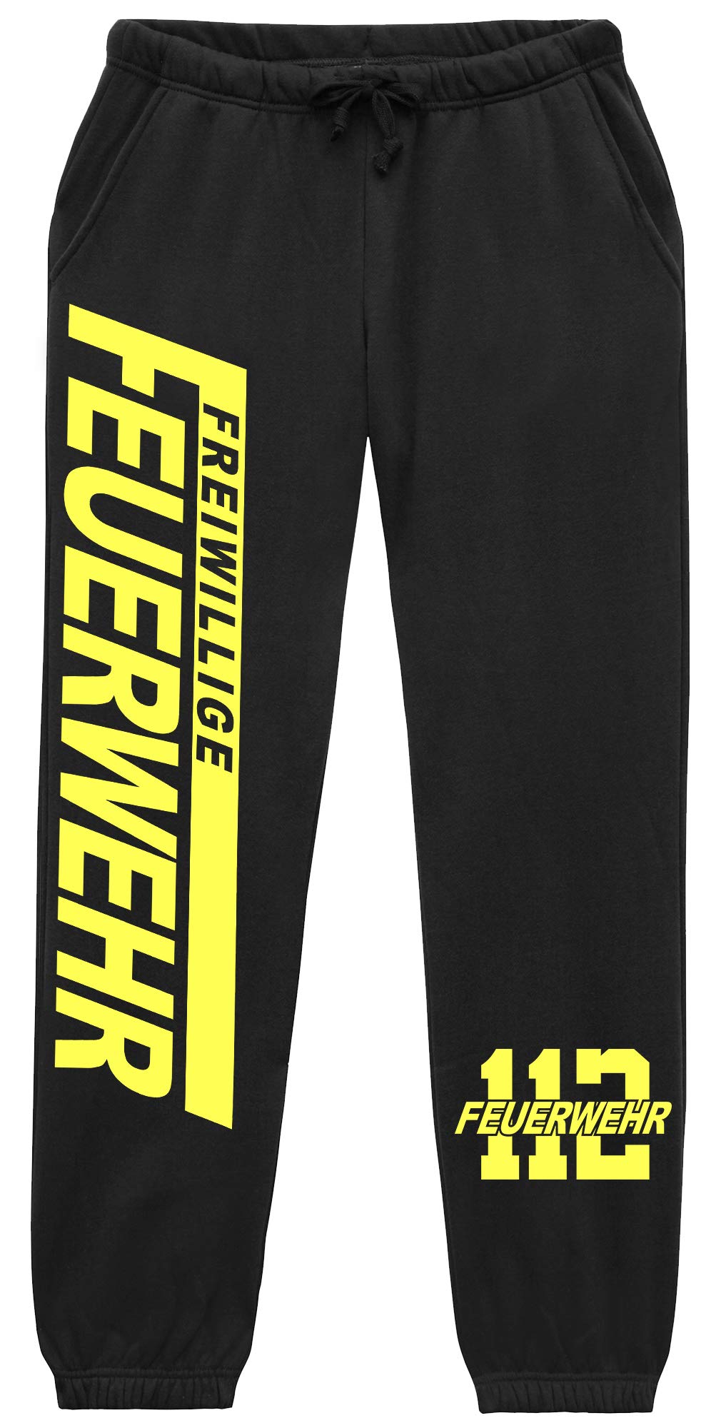 Feuerwehr Herren Jogginghose | Logo 112 FFW Freiwillige Hose | M4