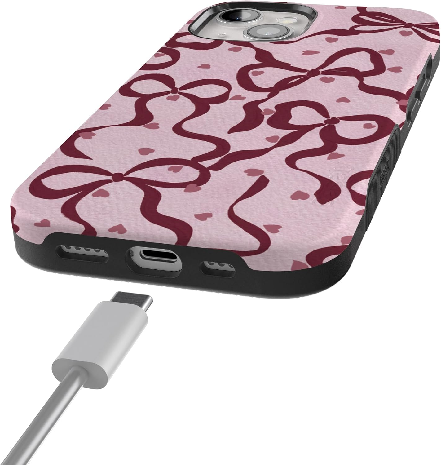 Casely iPhone 15 Plus Case | Coquette Crush | Bows | Bold Protective Design | MagSafe Compatible Design