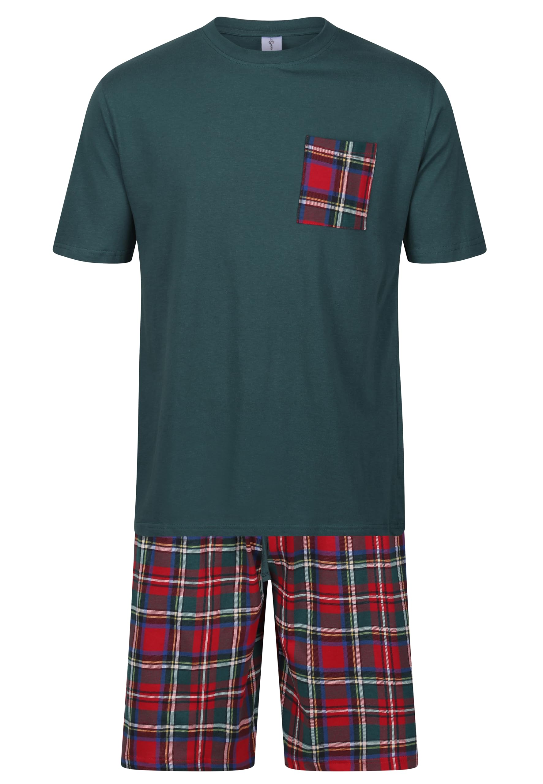 North East Mens Short Pyjamas PJ Set Premium Sleep Lounge Tartan Plaid Nightwear M-XXL New