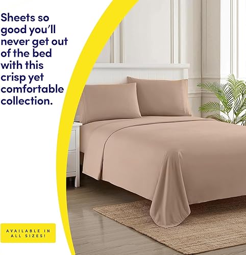 Vista 270 de 1500 Supreme Collection - Juego de sábanas extrasuaves con esquinas tipo bolsillos profundos, ropa de cama hipoalergénica sin arrugas, más de 40