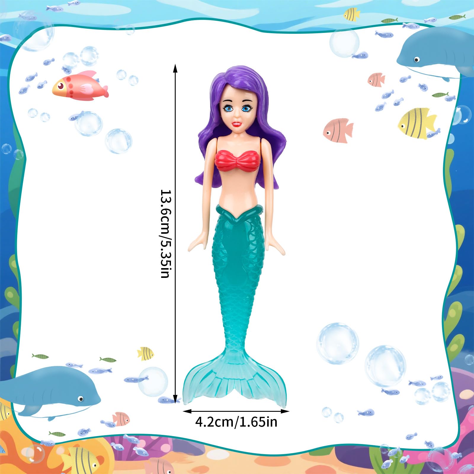 Tinoaly 4pcs Jouets d'eau Sirène en Plastique Qui Brillent dans Le Noir pour Piscine