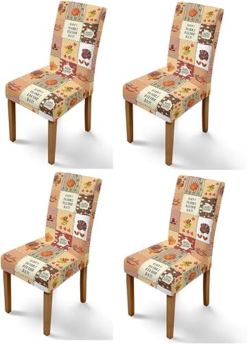 Miniatura 39 de Rnyleeg Fall Autumn Seat Covers for Dining Chairs Set of 4 Sunflower Themed Stretch Dining Chair Covers Soft Comfy Chair Slipcovers for Cocktail