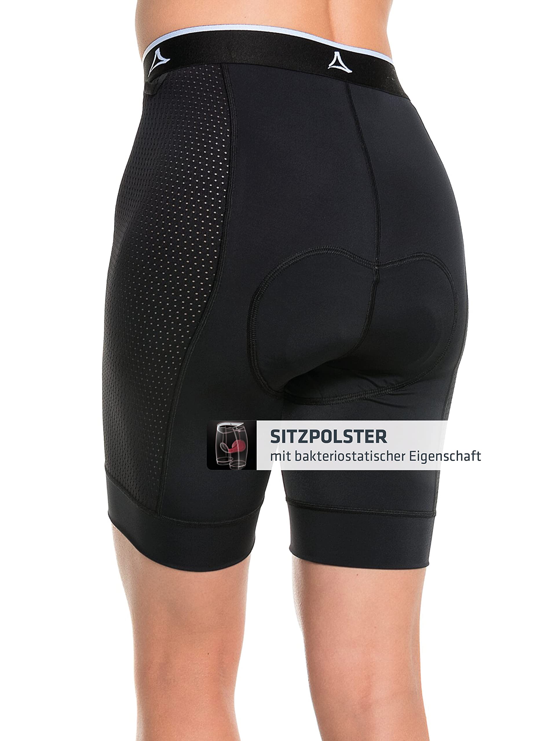 Schöffel Damen atmungsaktive Radhose mit Polster für optimale Performance, Fahrrad Unterhosen mit 4-Wege-Stretch und bakteriostatischer Silbernitrat-Behandlung Skin Pants 4h L