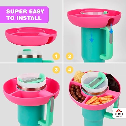 Miniatura 3 de Stanley Snack Tray  El cuenco perfecto para aperitivos Stanley Cup  para vaso Stanley de 40 onzas (naranja)