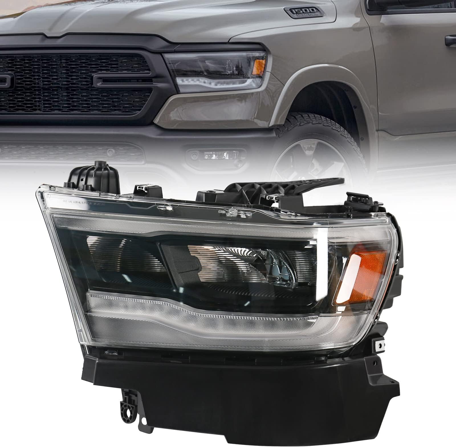 Xiaoyudou Left & Right Side Reverse Mirror Turn Signal Light - Fit Ram 1500 DT 2019-2025, Replaces #68402097AA/68402096AA - View #3