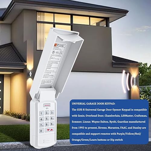 Miniatura 2 de Teclado universal para puerta de garaje GUK-R, inalámbrico para puerta de garaje, para Genie, puerta de arriba, LiftMaster, Chamberlain, Craftsman,