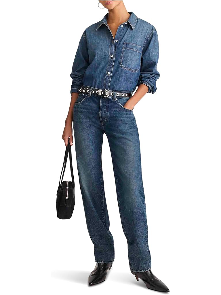 Black Madewell Dean Easy Straight Jean in Greendale Wash