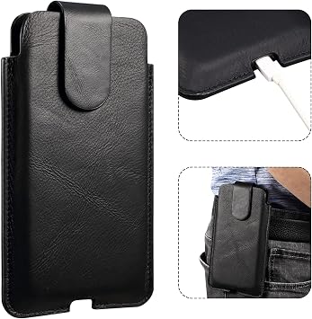 Herren Gürteltasche Handy Klein Holster Universal Handytasche für Gürtel Leder 6.9 Vertikale Reise Tasche Gürteltasche Bauchtasche Leder Hüfttasche Handytasche mit Clip Taille Tasche Portemonnaie