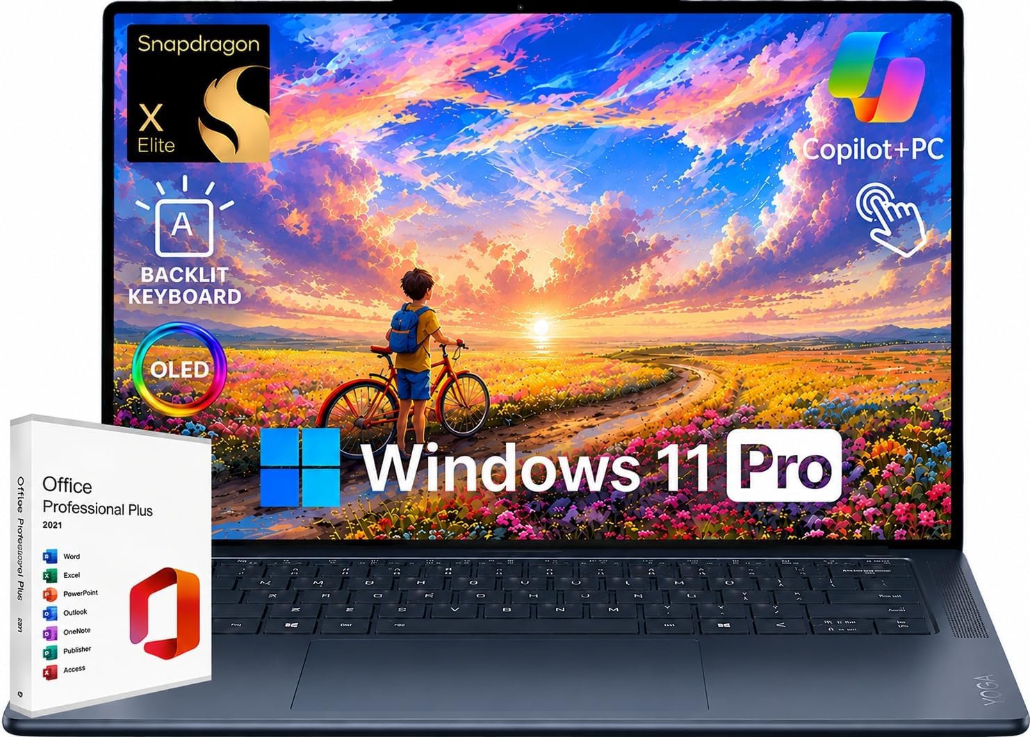 Lenovo Yoga Slim 7x Snapdragon X Elite laptop with OLED display