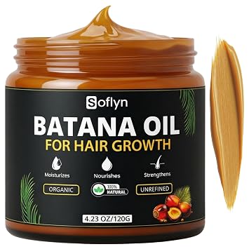Batana Oil for Hair Growth 100% Raw & Unrefined from Honduras, Pure Botana Oil for Hair Growth, Deep Moisturizing Hair Mask & Scalp Treatment for Dry, Damaged Hair, Suitable for All Hair Types4.2oz