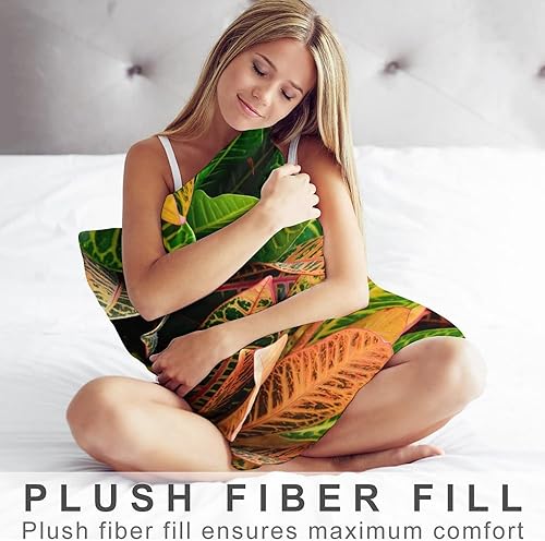Miniatura 3 de MaSiledy Funda de almohada de hojas tropicales de 12 x 20 pulgadas, decorativas de verano con hojas verdes, decorativas, diseño de cremallera