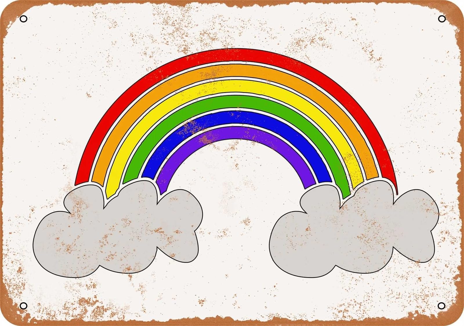 Miaomansenstore Metal Sign - Rainbow - Vintage Look Home Decor