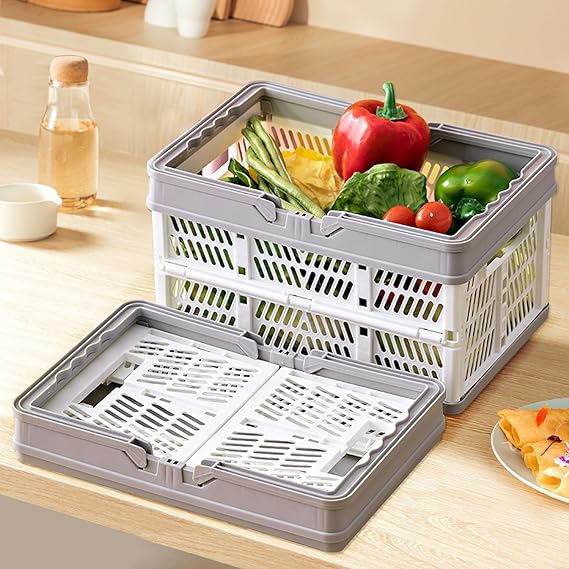 Bocguy Folding Box, Folding Basket, Folding Storage Basket with Carry