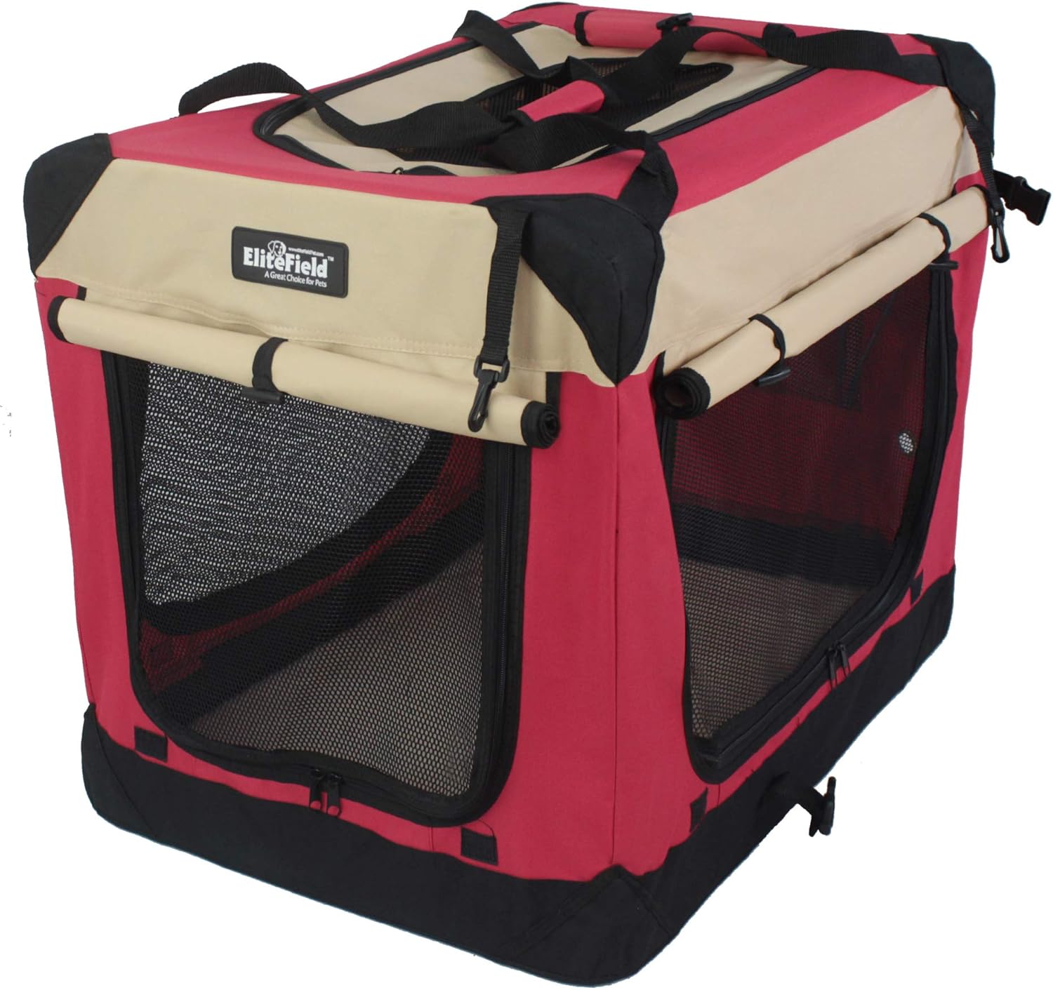 EliteField 3Door Folding Soft Dog Crate, Indoor & Outdoor