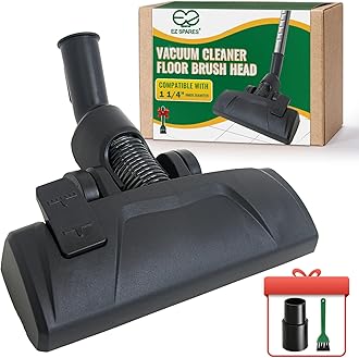 EZ SPARES Universal Vacuum Cleaner Floor Brush Head,32/35mm Attachment for Hard Floor and Carpet, 2-in-1 Combo Tool with Swivel Neck and Rolling Wheels, Vacuum Replacement Parts (Black)