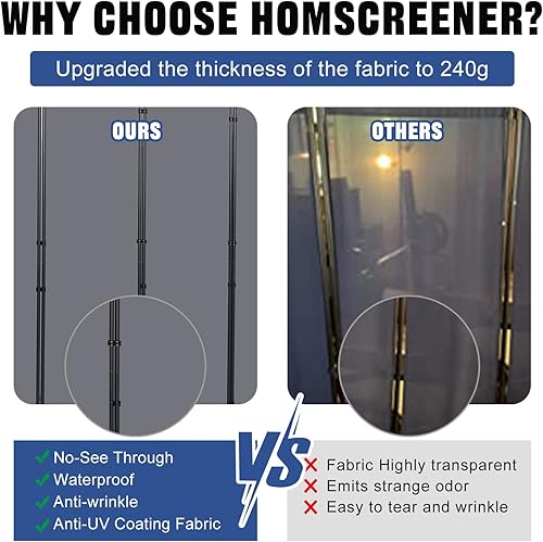 Miniatura 2 de Divisor de habitación portátil de 6 pies y pantallas de privacidad plegables, divisor de tela de 88 pulgadas de ancho para separación de