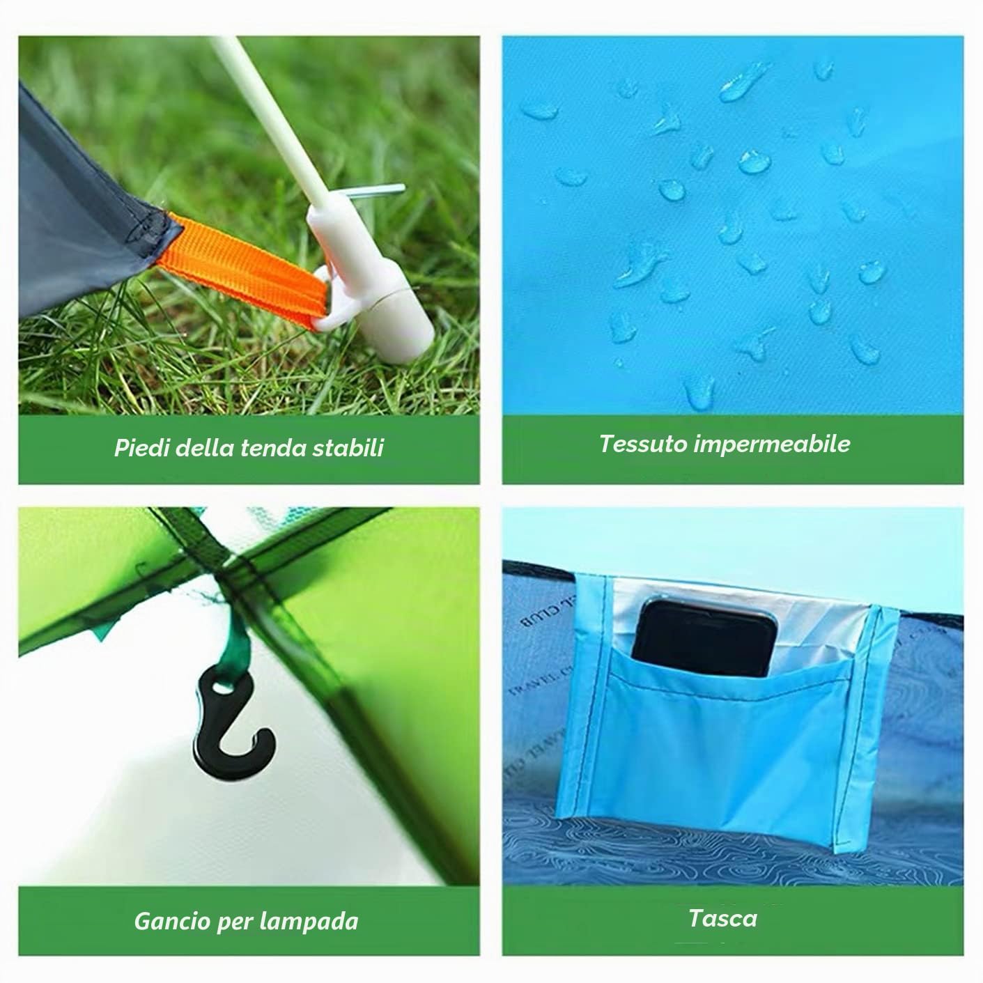 Tenda da spiaggia 2-3 persone, Tenda da Campeggio,Tenda Parasole 200x150x100 cm per Viaggi/Campeggio/Trekking/Pesca/Giardino