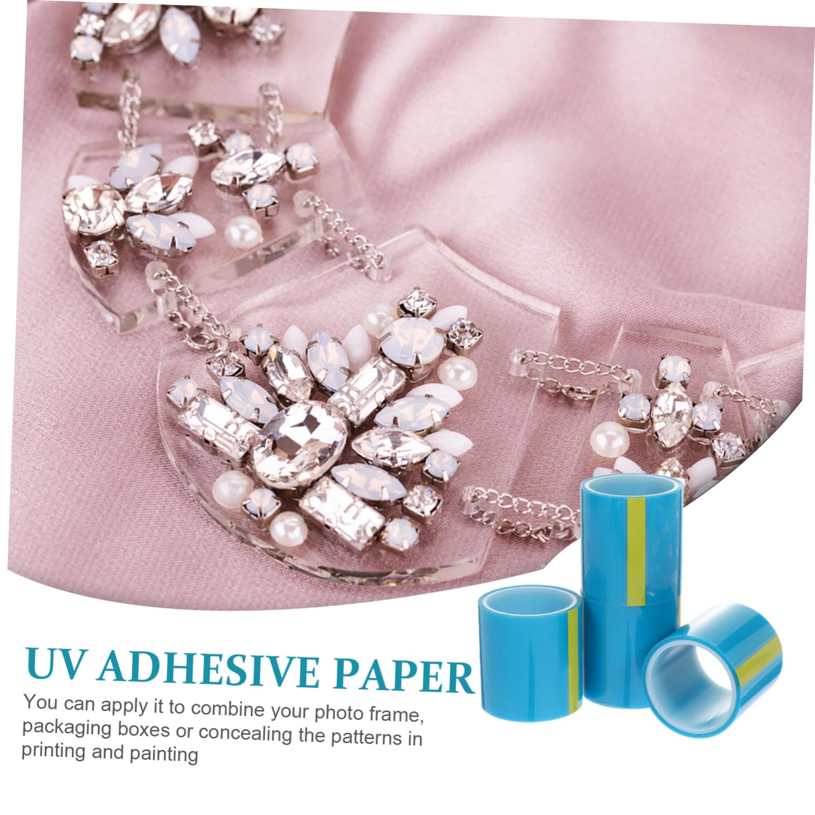 LALAFINA 12pezzi Traceless Adhesive Uv Tapes Per Creazioni Diy Nastro Seamless Blu Per Realizzazione Pendenti Epoxy