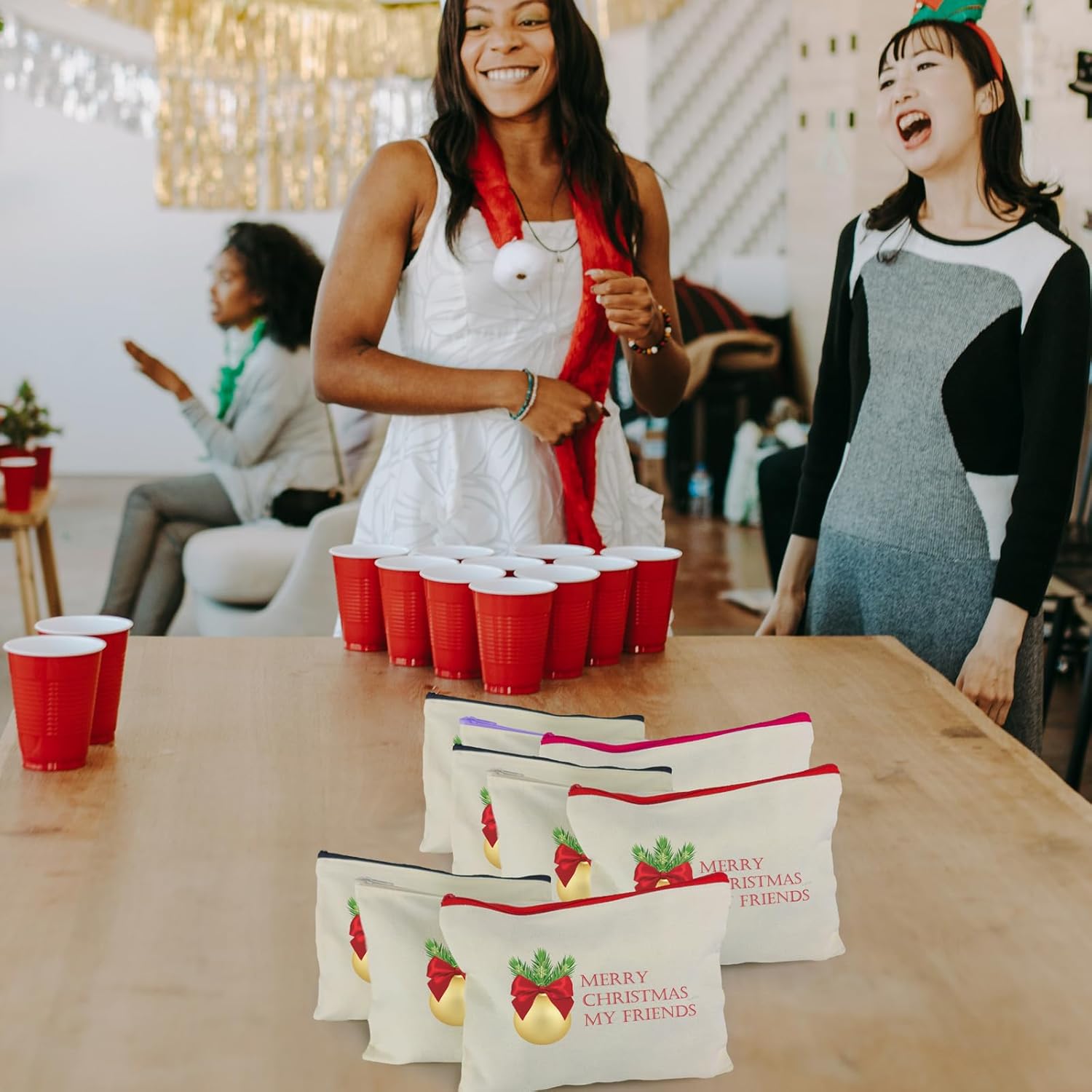 Koolmox Bulk Cosmetic Bags, 20pcs Multipurpose Makeup Bags with Zipper, Canvas Pencil Bag, Bulk Plain Beige Canvas Pouch for Travel Storage Toiletry Organize Pouch Women DIY Craft Bag Gift - Image 6