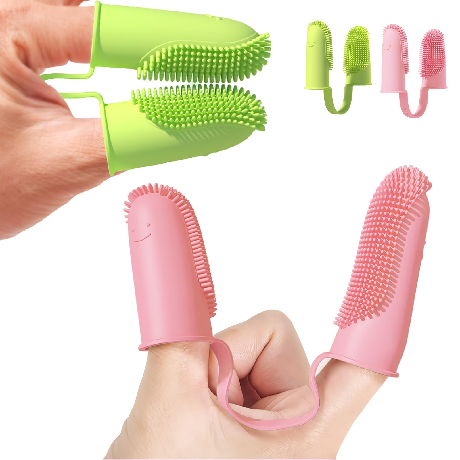 TecoKart Adult Dog Manual Toothbrush-Easy Teeth Cleaning And Double-Finger Toothbrush Dental, Suitable For Large To Small Dogs Cats And Small Pets (2 Pcs|Pink & Grass Yellow) (B0D499RYK2) Amazon Price History, Amazon Price Tracker