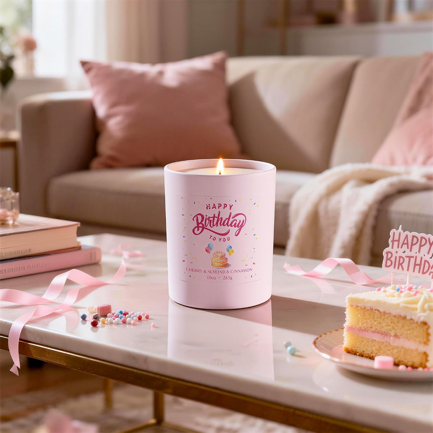 NORVENCE Birthday Gifts for Women, Scented Candle Gifts Set for Her, 283g Soy Candles with Bamboo Lid, Birthday Gifts for Women and Men, Hand-Poured Candle for Relaxation, Home Decor image 5