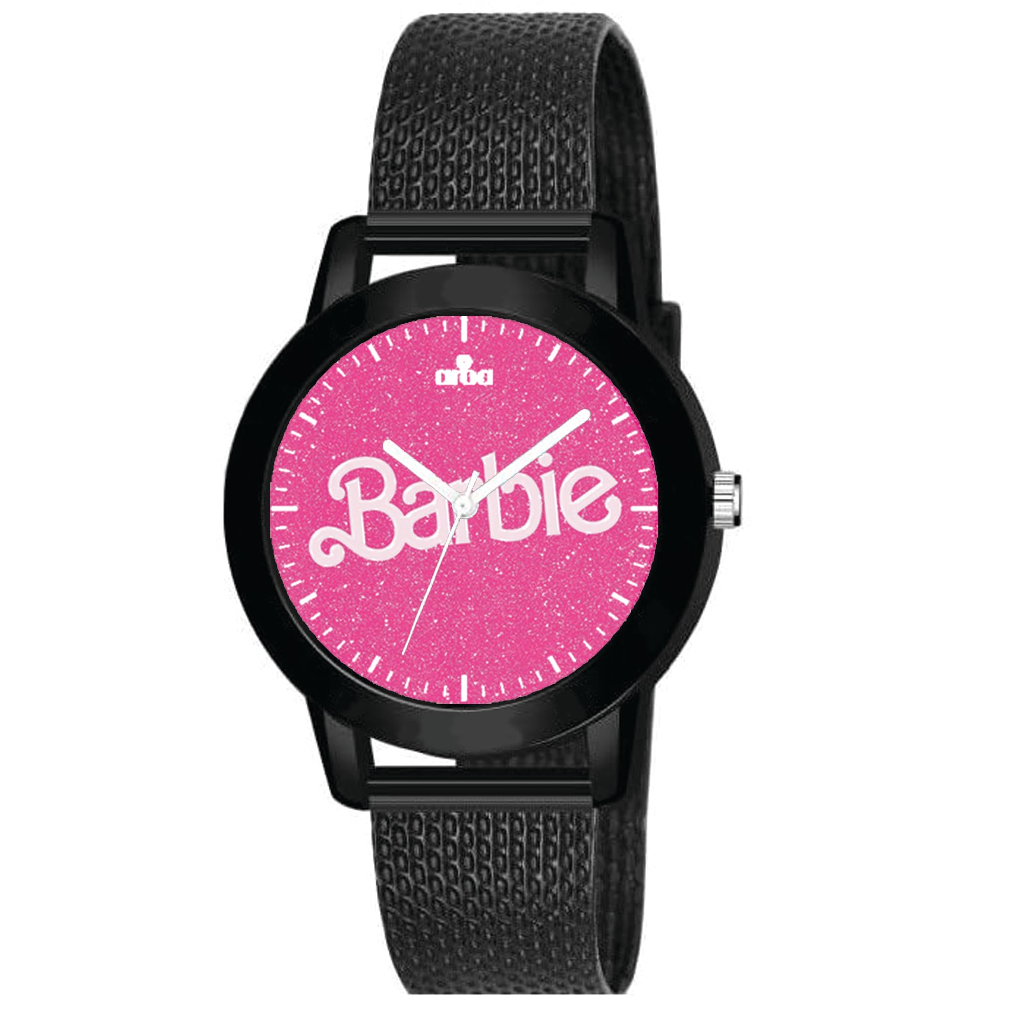 AROA Watch for Womens with Barbie Poster Model :915 in Black Metal Type Rubber Analog Watch Pink Dial for Women Stylish Watch for Girls (B0CDM59HMZ) Amazon Price History, Amazon Price Tracker