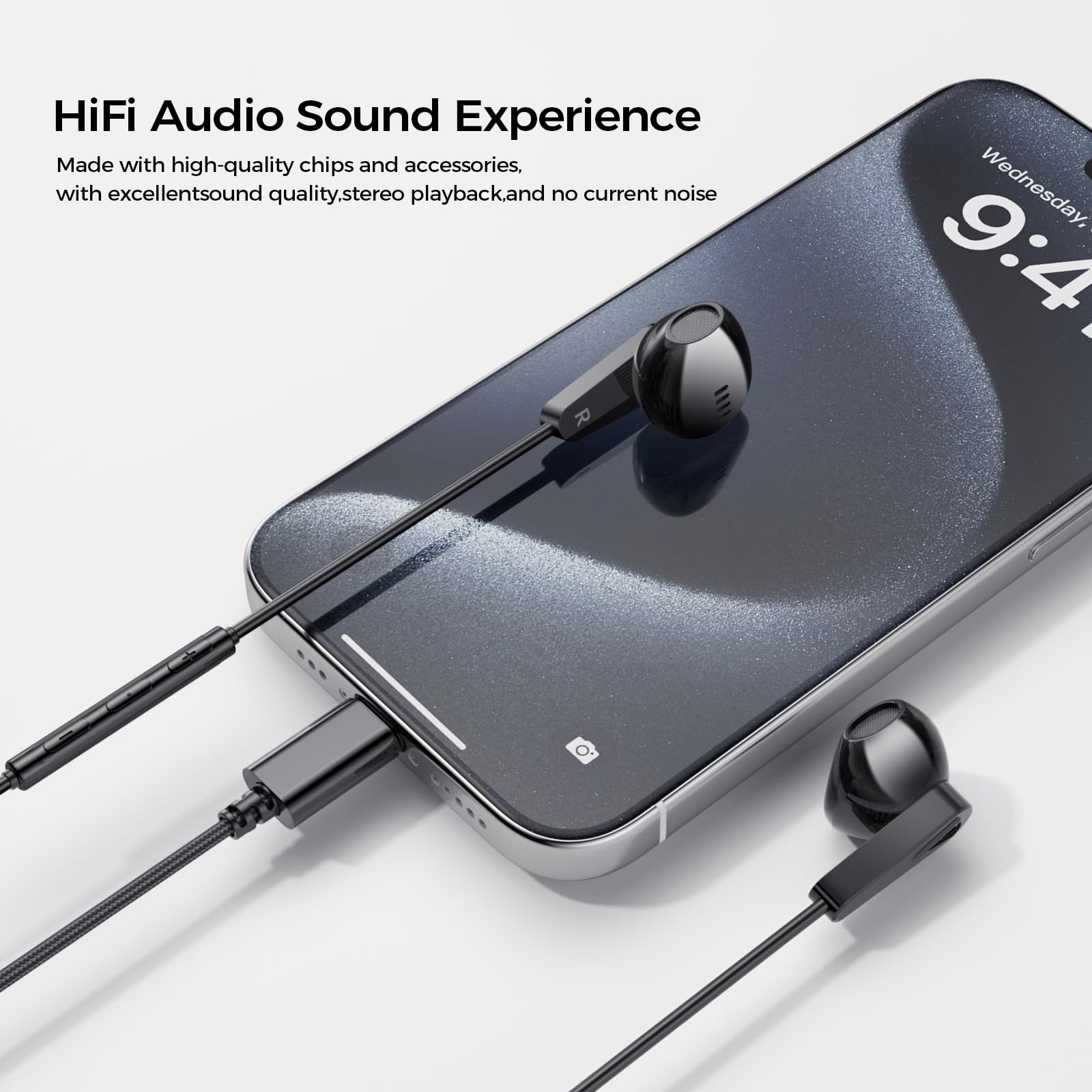 Cuffie USB C per Samsung Galaxy S25 S24 S23 Ultra S22 S21 FE S20 A54 A53 Auricolari USB C con microfono Controllo del volume Auricolari cablati Cuffie USB tipo C per iPhone 16 15 Pro Max Plus iPad Pro