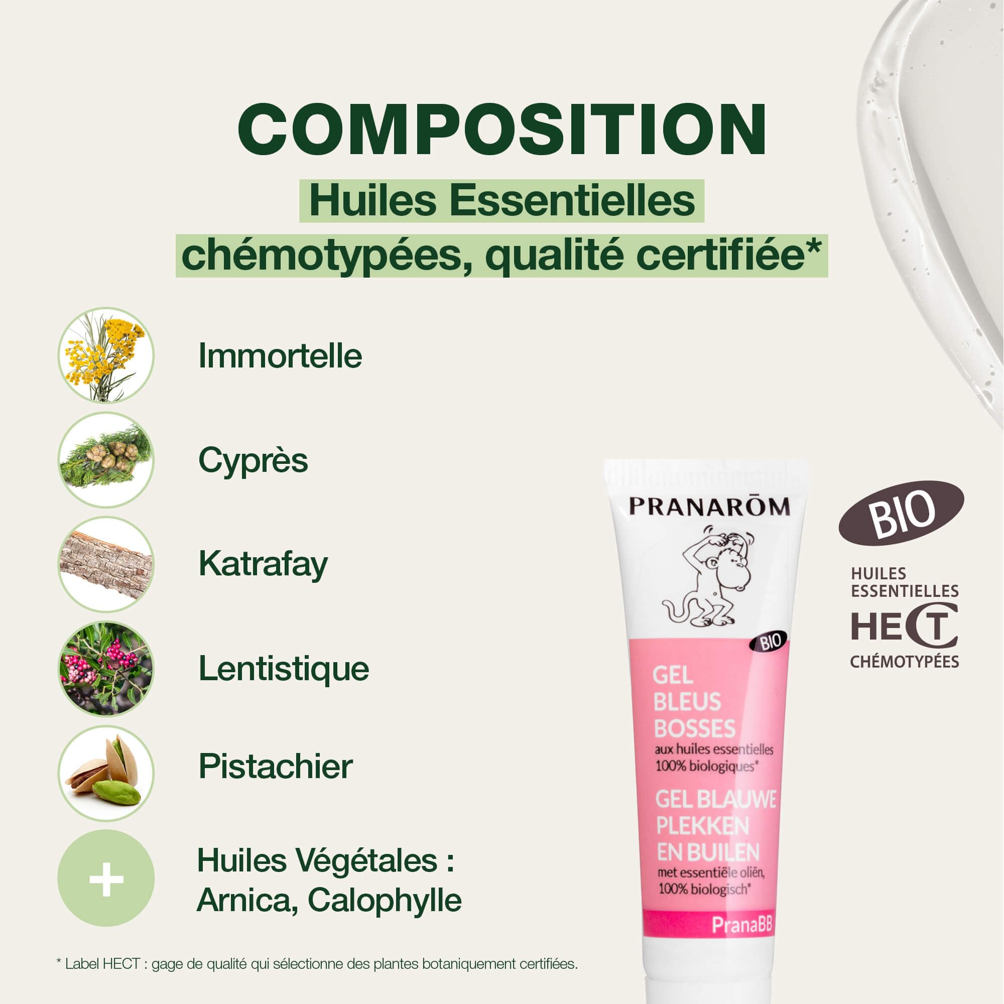 Pranarôm | Pranabb Gel Azul y Bosses | Calma al bebé en caso de golpes | aceites esenciales biológicos | 15 ml