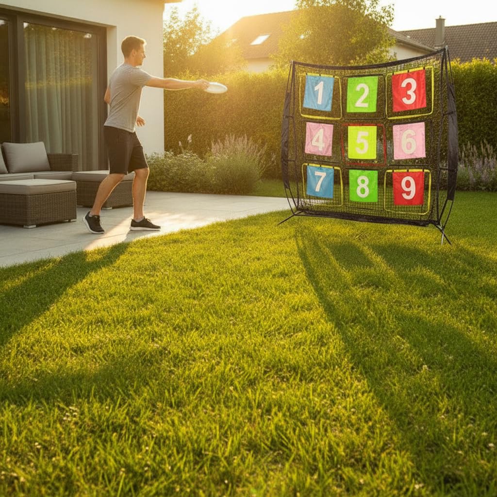 Multicolor Zielwurfspiel, faltbares Garten-Wurfspiel aus weichem Textil, tragbares Sportspielzeug draußen, Strandspielzeug