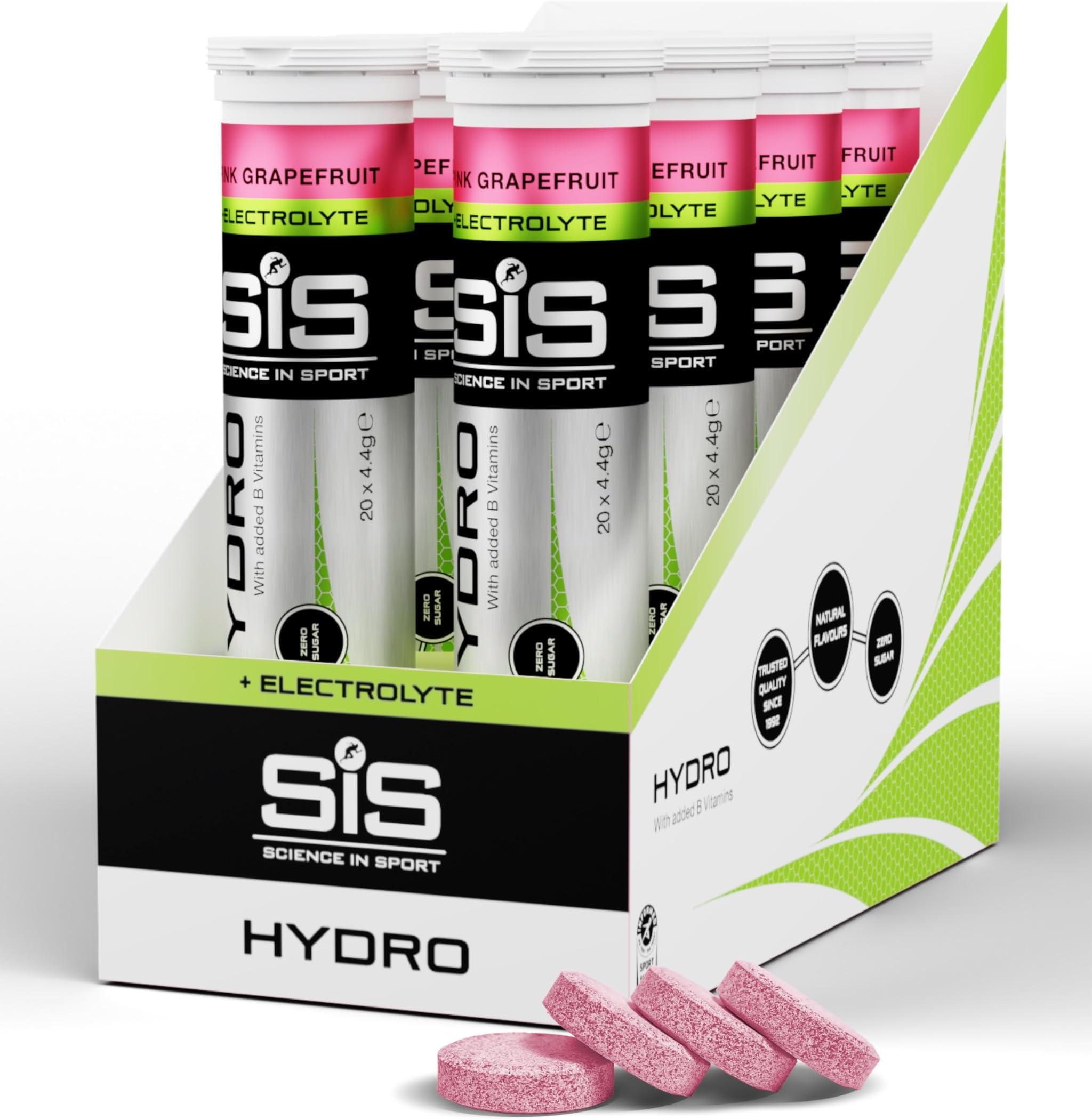 Hydro Electrolyte Tablets | Sugar Free Hydration Tablets | Essential Electrolytes to Reduce Fatigue & Aid Rehydration | Gluten Free | Pink Grapefruit Flavour | 160 Servings | 8 Pack