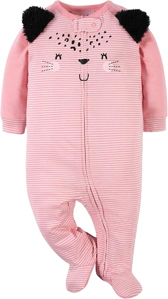 Gerber Baby Girls 4 Pack Sleep 'N Play Footie Baby and Toddler Sleepers - 3