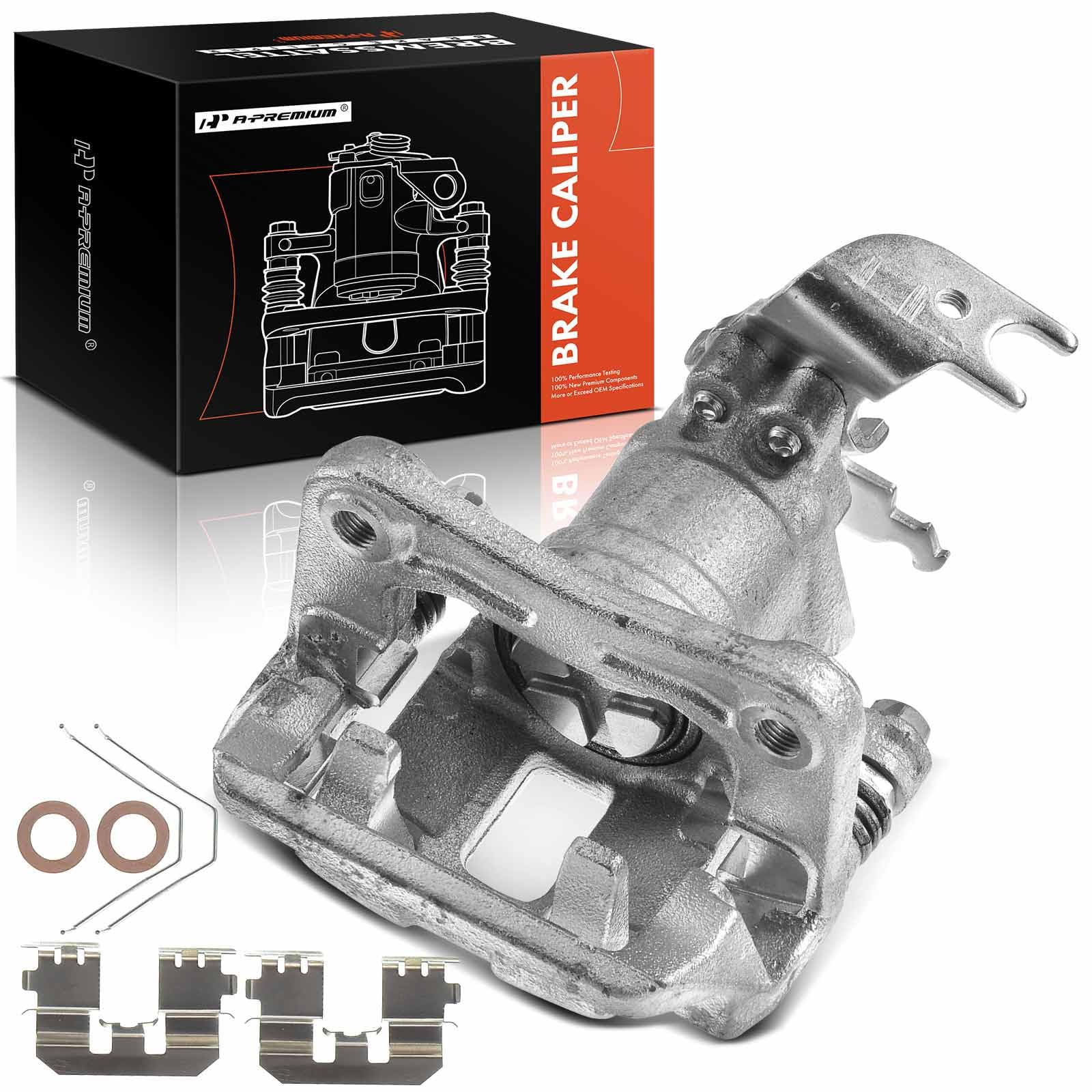 A-Premium Disc Brake Caliper Assembly with Bracket Compatible with Select Acura and Honda Models - TSX 2009-2014, Accord 2008-2012 - Rear Right Passenger Side