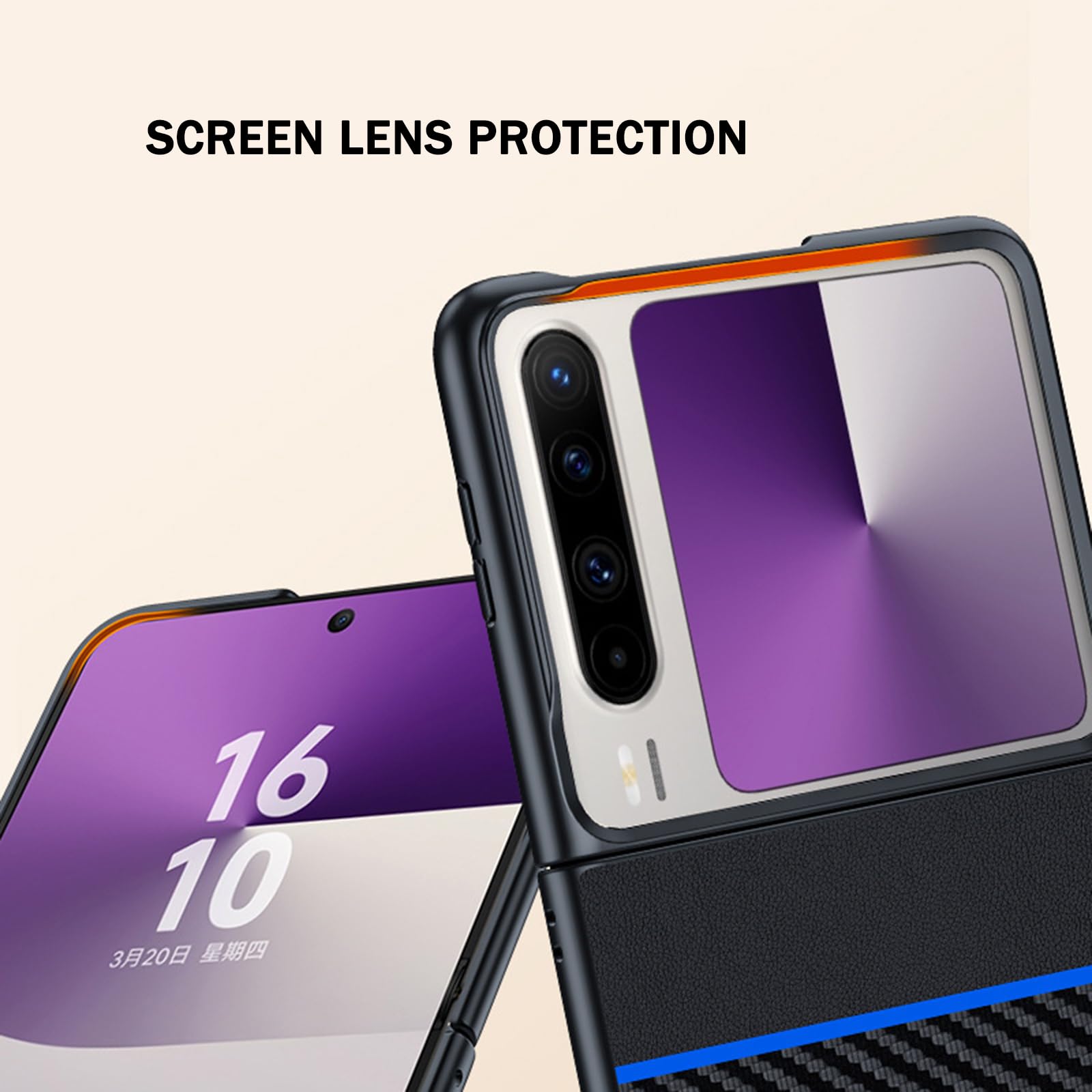 Carcasa para Huawei Pura X, Ultra Delgado Fibra Carbono Texture Caso De Cuero Minimalist Prueba De Golpes Protección Funda De Móvil,Rojo,Pura X