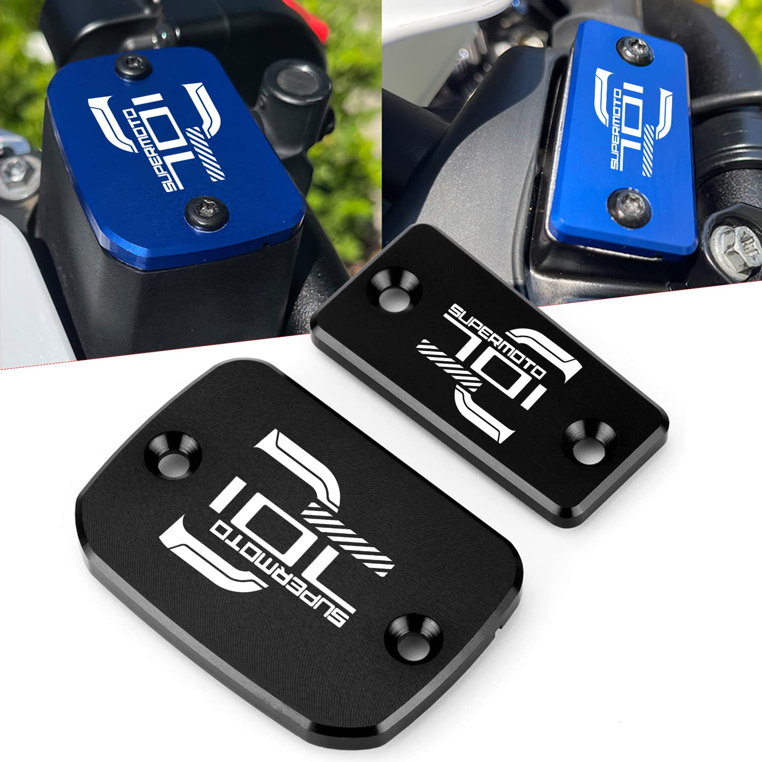 Moto CNC Liquido Freno Cilindro Coperchio del serbatoio del freno principale Accessori Compatibile con HUSQ.VARNA 701 Supermoto 2016 2017 2018 2019 2020 2021 (nero-1)