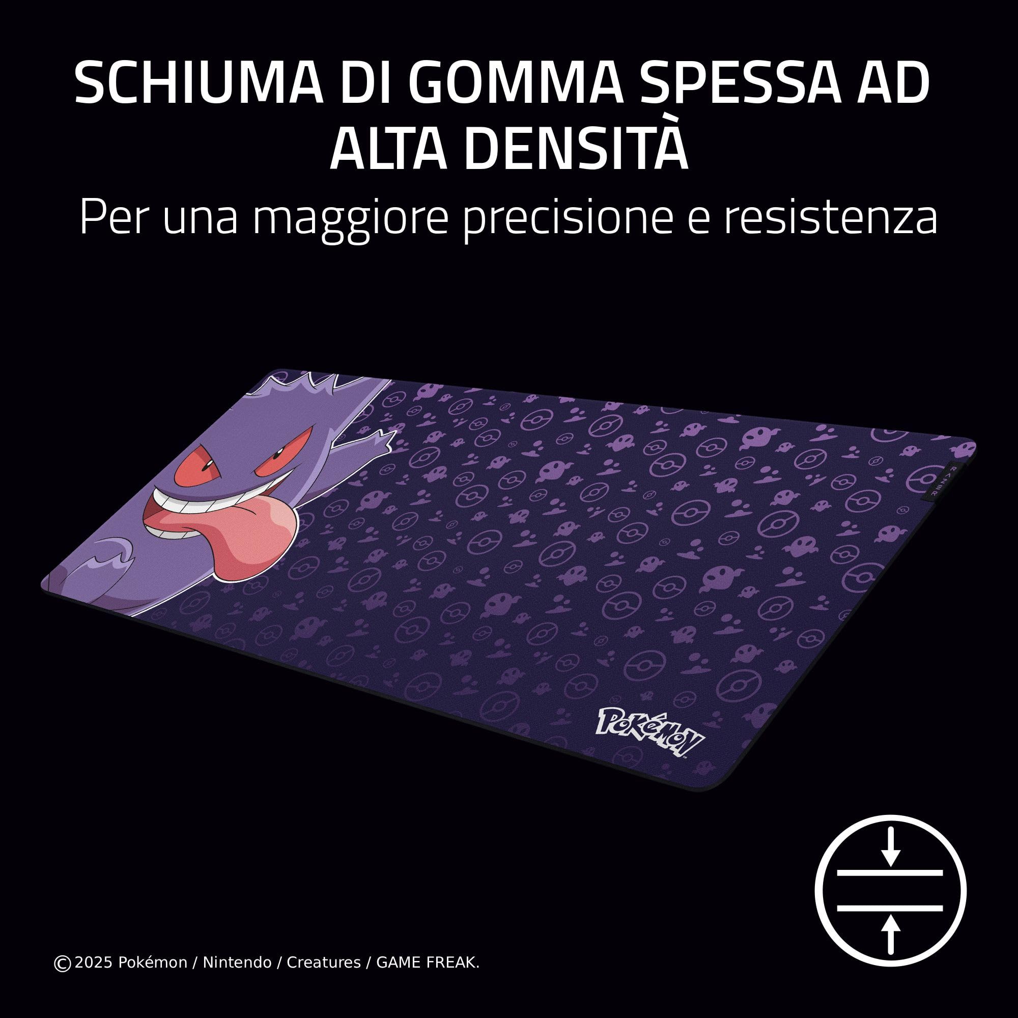 Razer Gigantus V2 XXL Pokémon Gengar - Tappetino morbido per mouse da gioco per velocità e controllo - Superficie micro-tessuta testurizzata - Schiuma di gomma spessa - 940 x 410 x 3 mm | Gengar