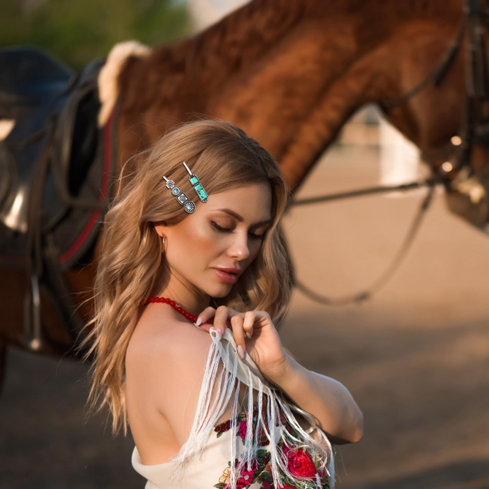 Amazon.com : Hair Pin for Women Western Turquoise Hair Clips  display picture 1