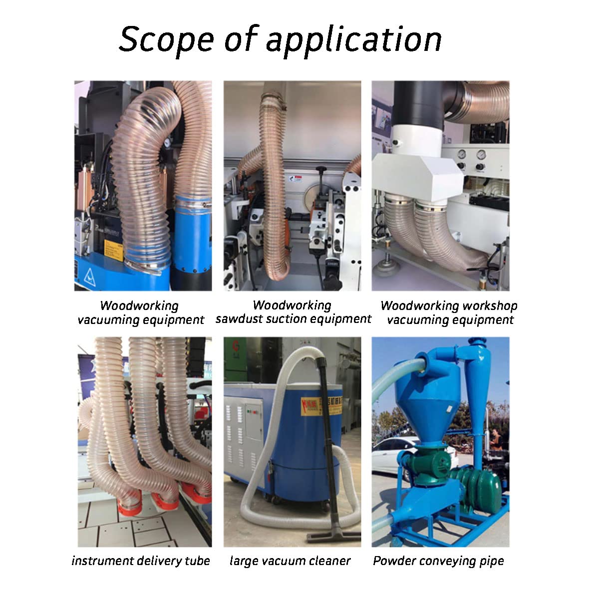 Tuyau pneumatique Flexible en polyuréthane, conduit d'air Transparent en polyuréthane PU peut être utilisé comme tuyau de machines à bois,(38mm)