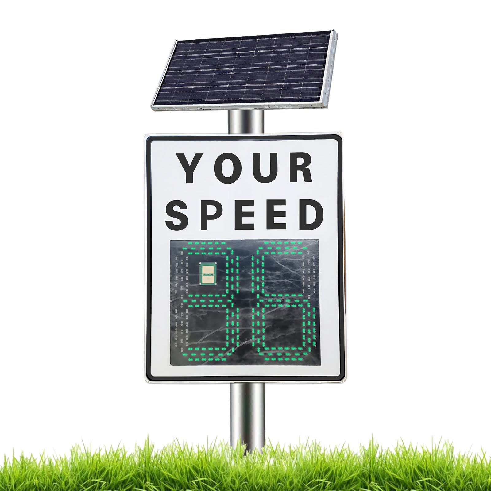 Cielobloen Multicolor 23.6×35.4Inch Road Safety Speed Limit Detector – Solar Radar Feedback, 200M Visibility, Red/Green Led, Ip65, Wireless Speed Display, For Highways & Streets
