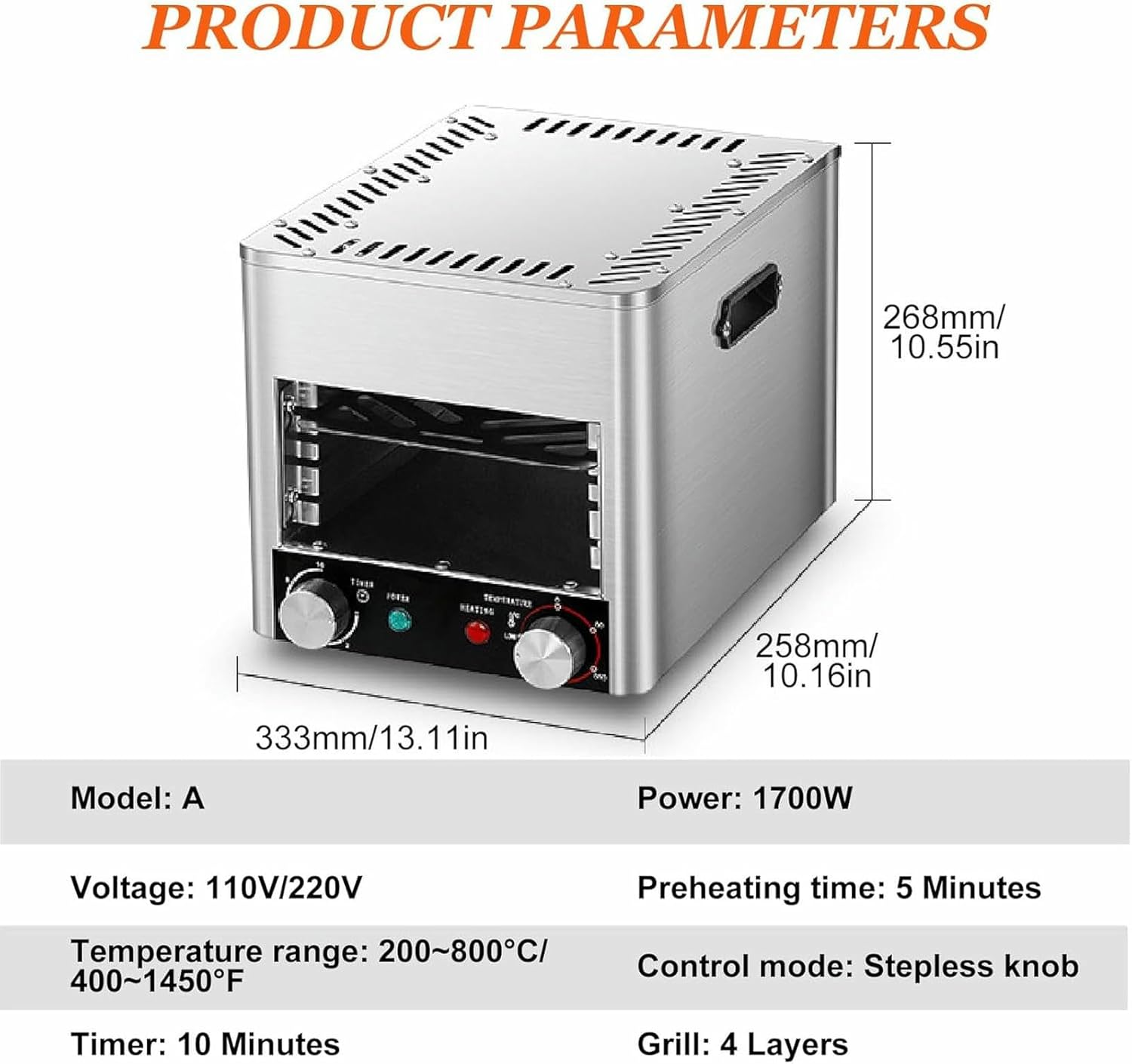 Multi-Tasking Steak Grill, Steakhouse & Cast-Iron Griddle 2-in-1 Indoor Cooking Master, Large Cooking Area, Electric Ceramic PTC Heating
