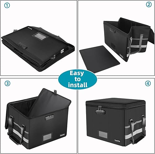 Miniatura 5 de Tamfile Caja de documentos ignífuga, caja de archivos ignífuga con cerradura, facilidad de montaje, organizador de almacenamiento de archivos