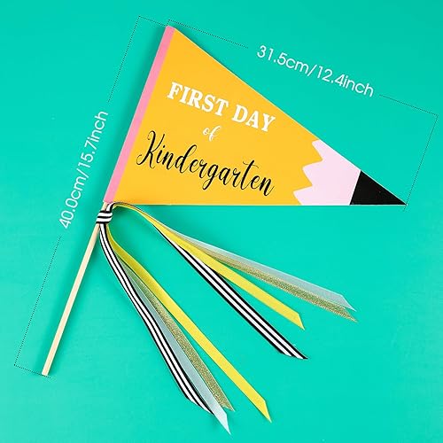 Miniatura 4 de CINPIUK Bandera del primer día de escuela DIY 2024 Banderines de regreso a clases, bandera del primer día de jardín de infantes con cintas para