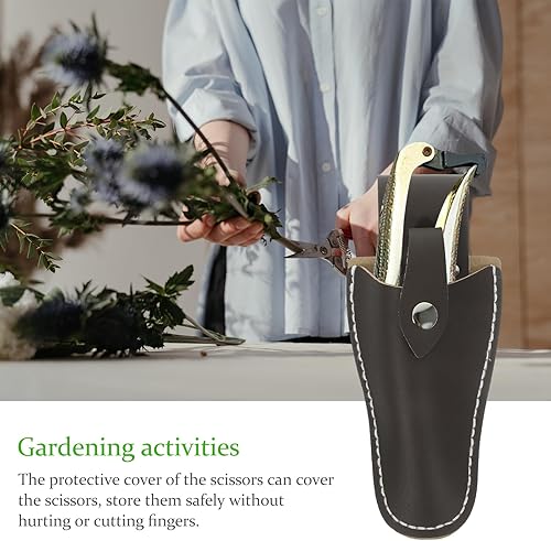 Miniatura 6 de Kisangel Tijeras de poda de huerto de jardín, estuche de cuero protector para podadora de jardín, funda para podar, funda para tijeras de podar,