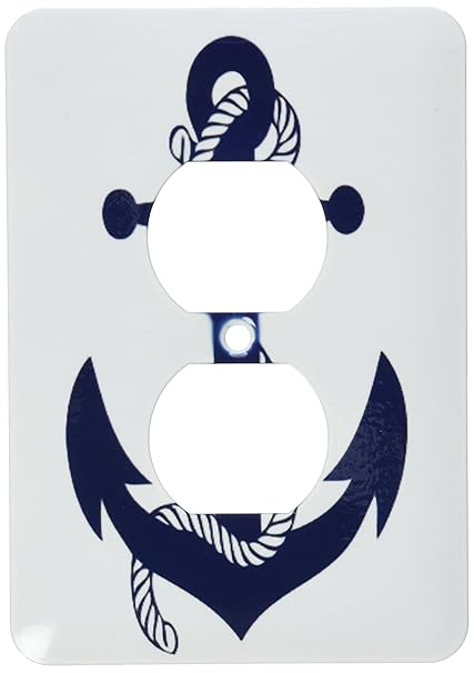 3dRose lsp_193348_6 Anchor Navy Light Switch Cover
