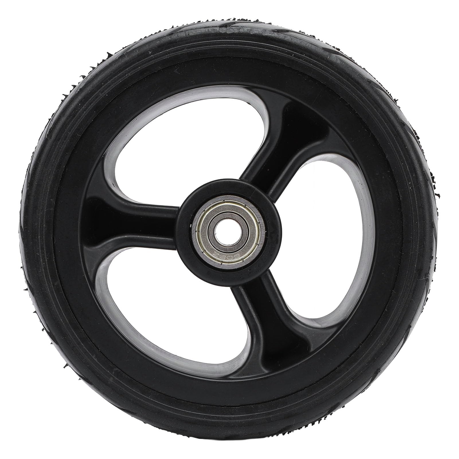 5 Inch Solid Rubber Wheel with Bearing, Replacement Wheel for Grass Trimmer Hand, Heavy Duty Anti Deformation Wheel, Multipurpose Rubber Wheel for Kids Bike Lawn Mowe